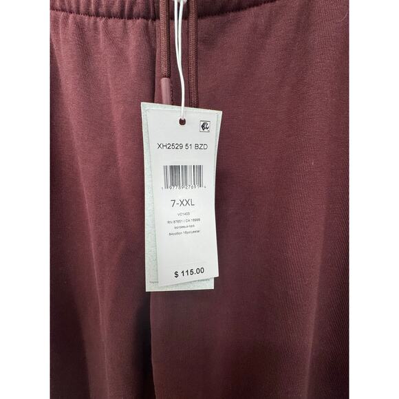NWT‎ Lacoste Bordeaux Red Men's Tapered Fit Fleece Trackpants Size XXL (7) - Picture 3 of 5